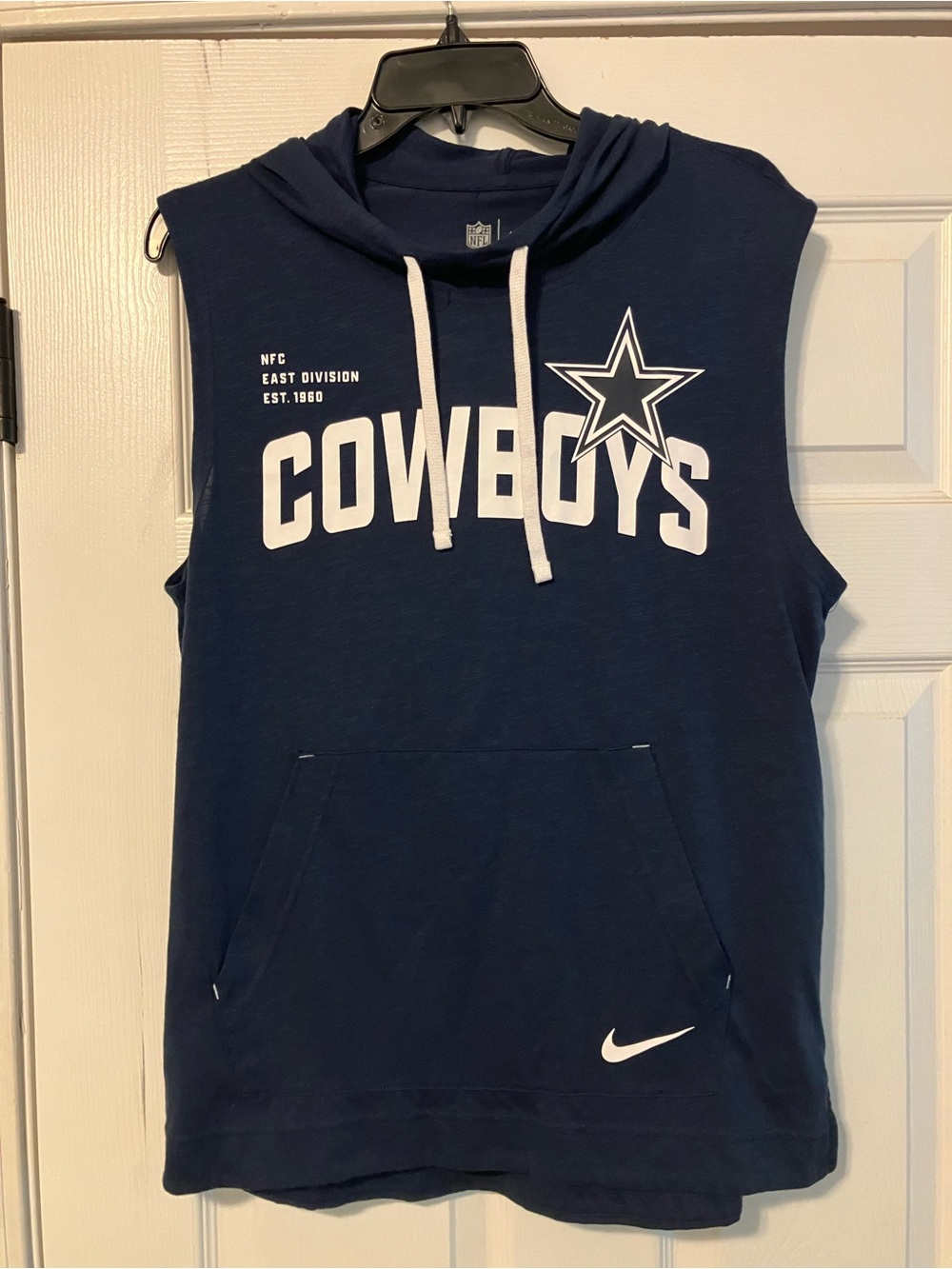 Dallas Cowboys Navy NFL Nike Sleeveless Pullover Shirt Hoodie Mens Size Medium